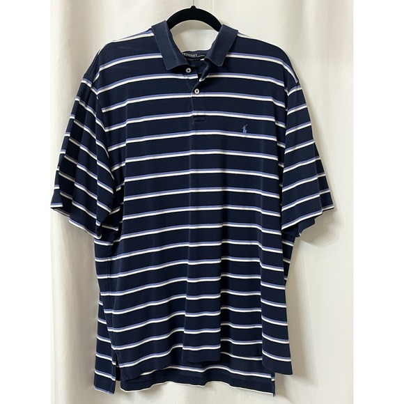 Polo Ralph Lauren Other - Mens Blue‎ White Striped Polo Ralph Lauren XL Shirt Golf Travel Casual (B32)